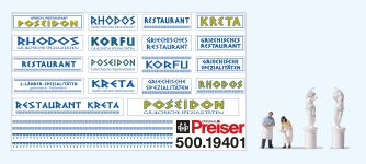Preiser 19401 - H0 - Zubehörset Griechisches Restaurant